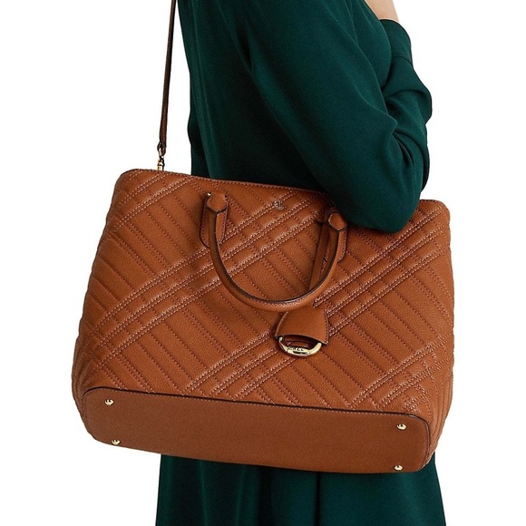 Ralph Lauren| Large Plaid Quilted Satchel - Picture 2 of 11